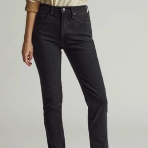 everlane slim straight ankle black jeans